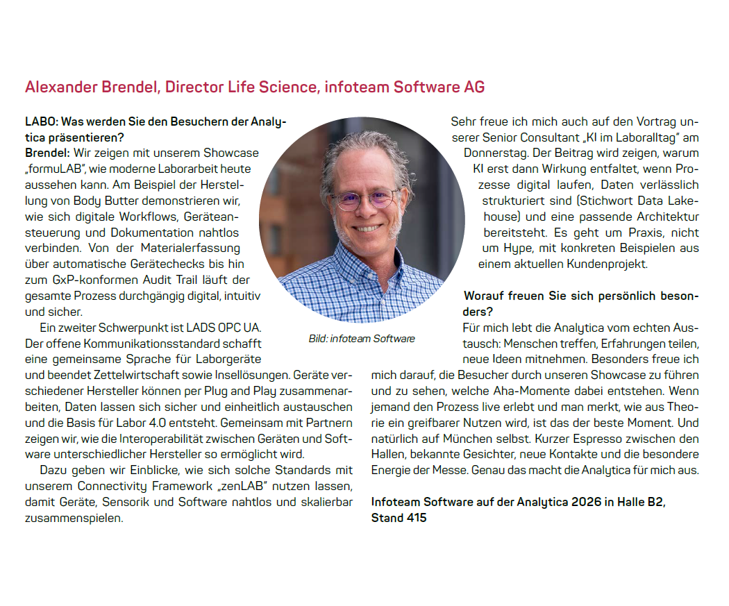 Alexander Brendel, Director Life Science, infoteam Software AG