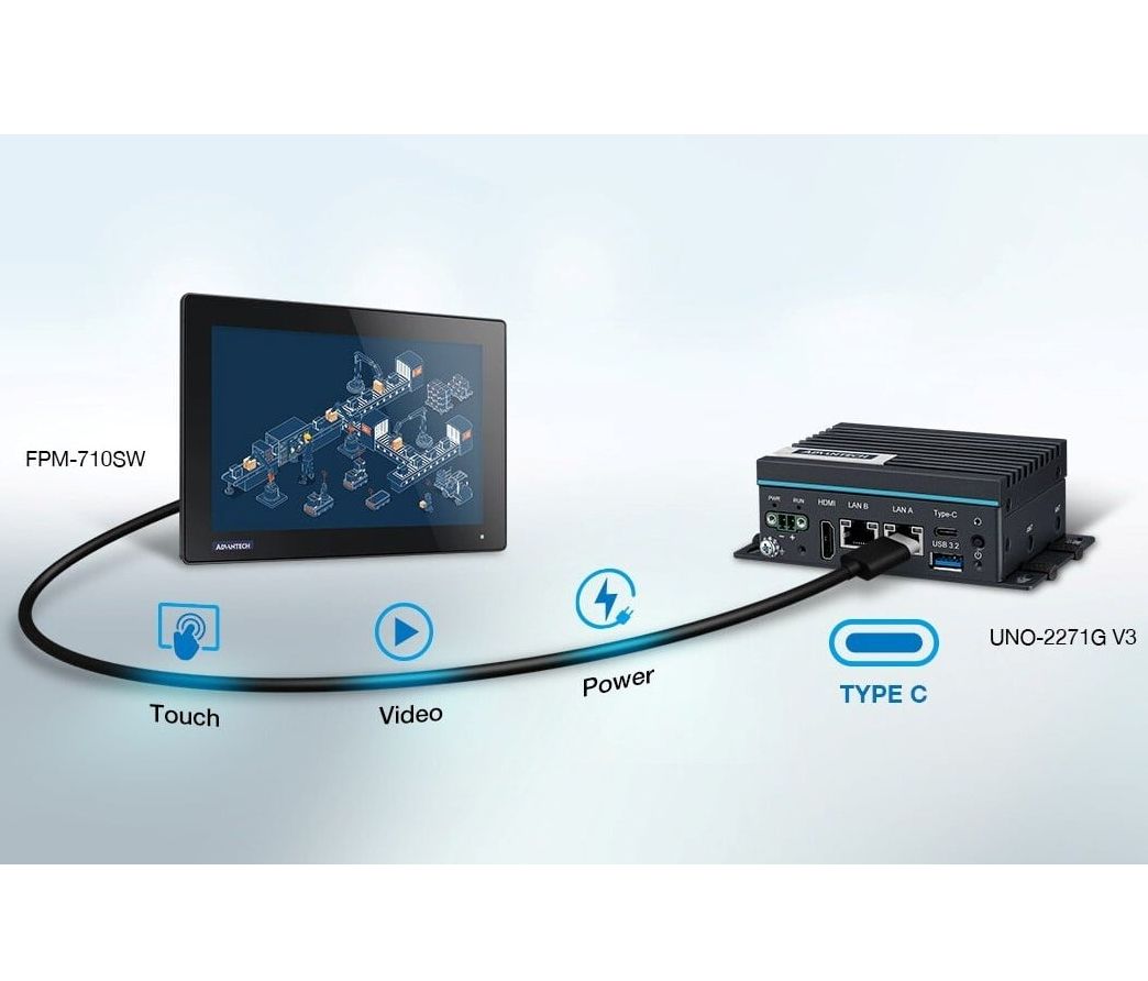 BMC Solutions: Industrie-Touchmonitor mit Ein-Kabel-Lösung