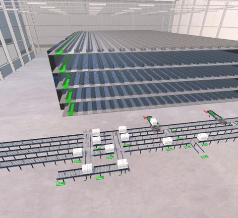 Heitec zeigt Vollautomatische Lagersysteme auf der Logimat Vollautomatische Lagersysteme von Heitec Rendering