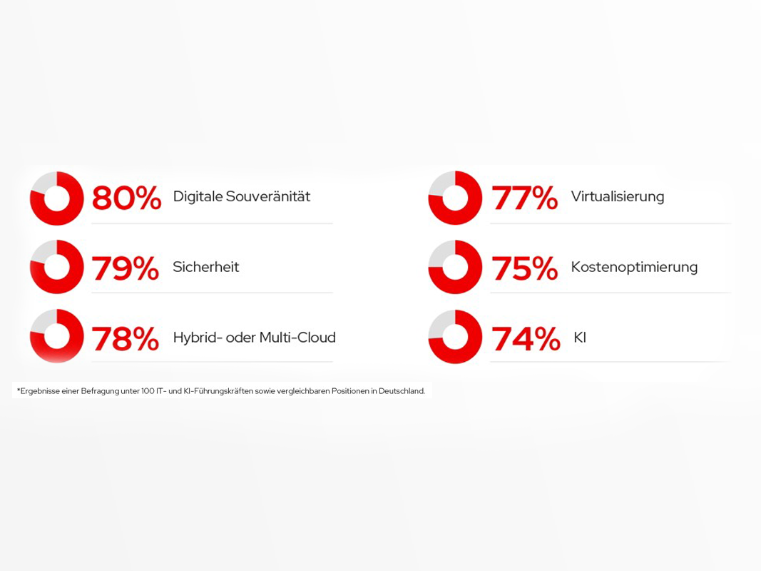 Top-IT-Prioritäten deutscher Unternehmen in den nächsten 18 Monaten.