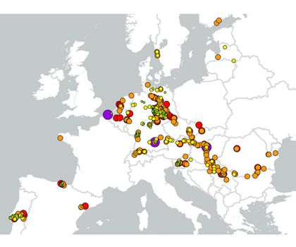 Grafik zur chemischen Belastung europäischer Fließgewässer Grafik mit Balkendiagramm zur chemischen Belastung europäischer Fließgewässer