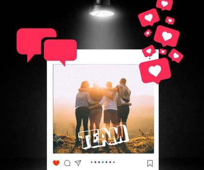 Im digitalen Bewerbermarkt Ein Screenshot eines Instagram-Beitrages, der Teamzusammenhalt unterstreicht