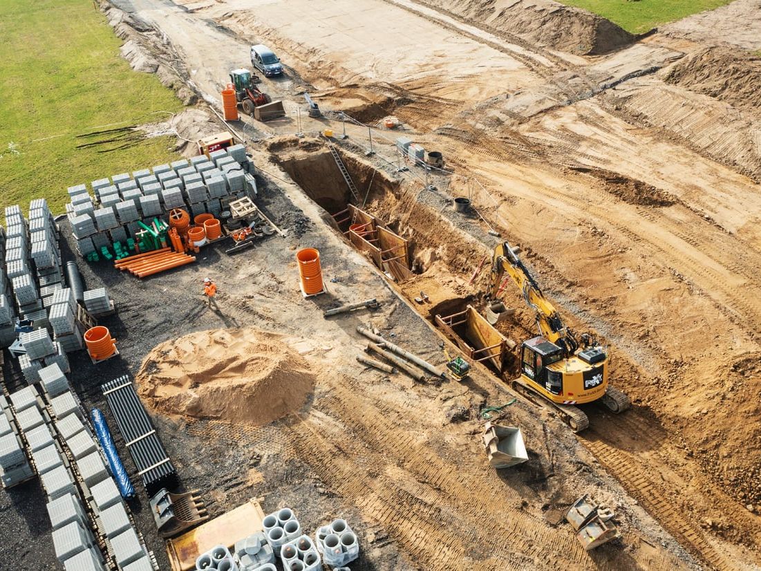 Komplexe Schachtsanierung im Gewerbegebiet Rossendorf bei Dresden