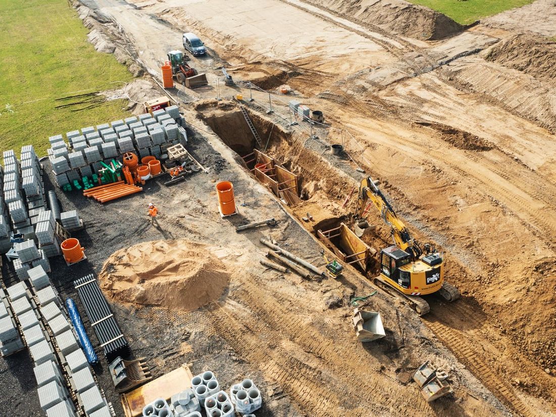 Komplexe Schachtsanierung im Gewerbegebiet Rossendorf bei Dresden