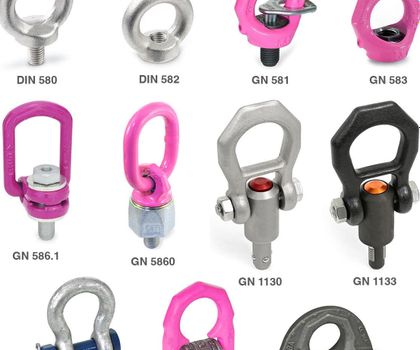 Last-Anschlagpunkte: Schrauben, Wirbel, Ringe und Bügel Last-Anschlagpunkte: Schrauben, Wirbel, Ringe und Bügel