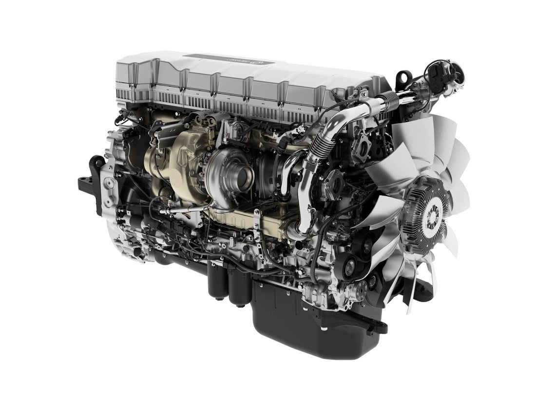 Der neue DE13R Motor mit einer Leistung von bis zu 540 PS und einem Drehmoment von 2 800 Nm wurde auf Basis neuer Werkstoffe entwickelt.