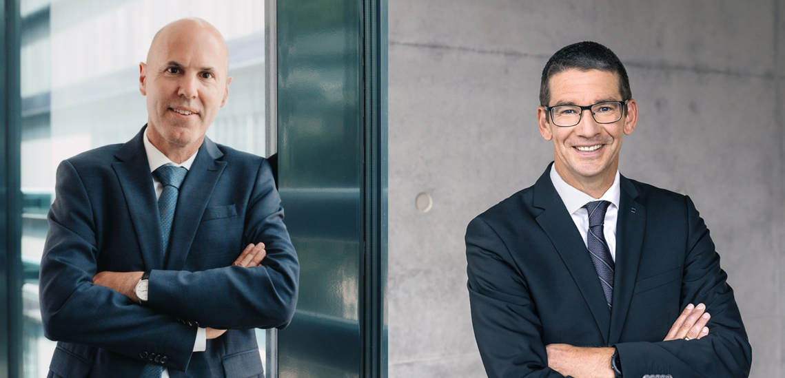 Drone defense: Rohde & Schwarz and Trumpf cooperate on drone defense Dr. Alexander Orellano, Head of Division Technology Systems at Rohde & Schwarz (left in the picture) and Dr. Hagen Zimer, Chief Executive Officer Laser Technology at TRUMPF (right in the picture).