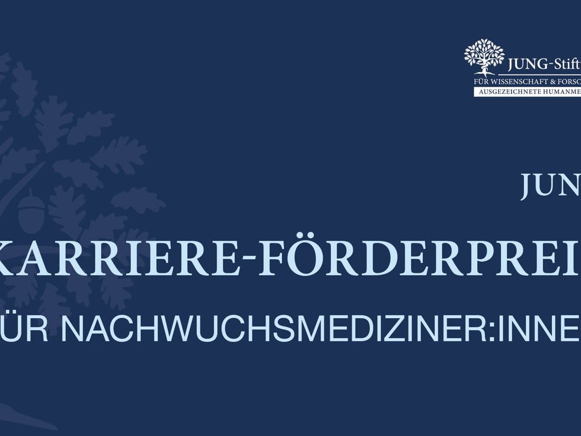 Jung Karriere-Förderpreis für Nachwuchsmediziner:innen Text (Preisname) und Logo der Jung-Stiftung