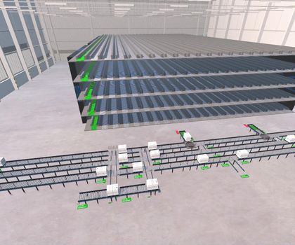 Vollautomatische Lagersysteme von Heitec Rendering
