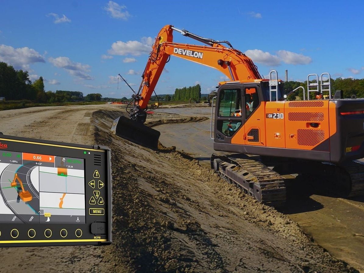 Zweifach gut: Bediener haben Zugriff auf die präzise 3DAutomatisierung von Leica Geosystems und profitieren gleichzeitig von den branchenführenden 2DTechnologien von Develon. Zweifach gut: Bediener haben Zugriff auf die präzise 3DAutomatisierung von Leica Geosystems und profitieren gleichzeitig von den branchenführenden 2DTechnologien von Develon.