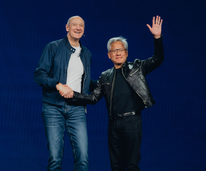Siemens presents technologies to accelerate industrial AI CES 2026: Jensen Huang (right), founder and CEO of NVIDIA, and Roland Busch (left), Chairman and CEO of Siemens AG