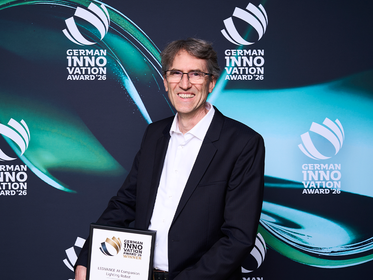 Ledvance: KI-gestützter Lichtroboter gewinnt German Innovation Award 2026