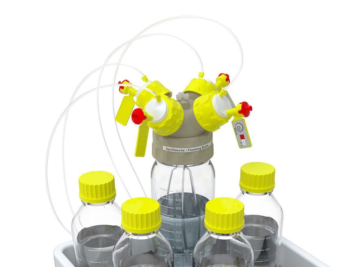 Spülflaschen-Verteiler der Marke "b.safe" Spülflaschen-Verteiler der Marke "b.safe" (Zeichnung)
