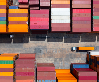 German Economy Shows Signs of a Cautious Recovery - ifo Business Climate Index Container. Stock photo: The German economy is showing signs of a cautious recovery—ifo Business Climate Index
