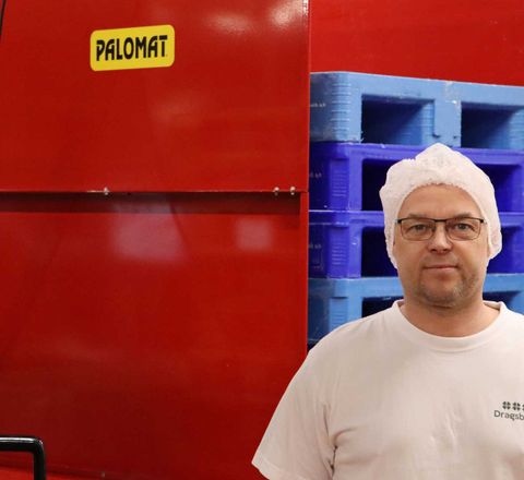 Automatisierte Palettenlogistik: Dragsbæk halbiert Palettenfläche Automatisierte Palettenlogistik: Dragsbæk halbiert Palettenfläche