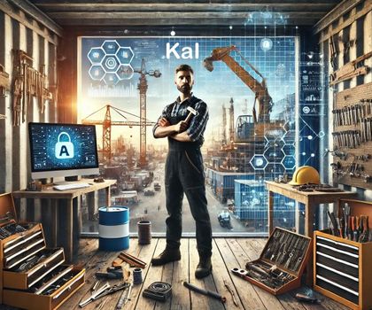 Kai, die künstliche Intelligenz kann kreativ arbeiten und steht hier in einer digitalen Werkstatt
