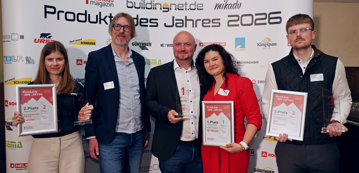 Produkte des Jahres 2026 - Die Gewinner in der Kategorie „Solardach“