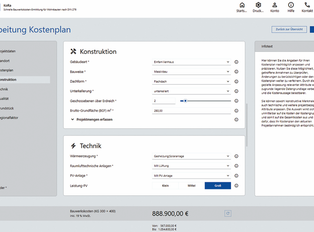 Neue BKI Web-Anwendung beschleunigt die Bauwerkskosten-Ermittlung Neue BKI Web-Anwendung beschleunigt die Bauwerkskosten-Ermittlung