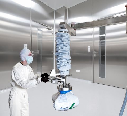 Vakuum-Handhabungssystem: Gebindehandling in Reinraum und Hygiene-Bereich Vakuum-Handhabungssystem: Gebindehandling in Reinraum und Hygiene-Bereich