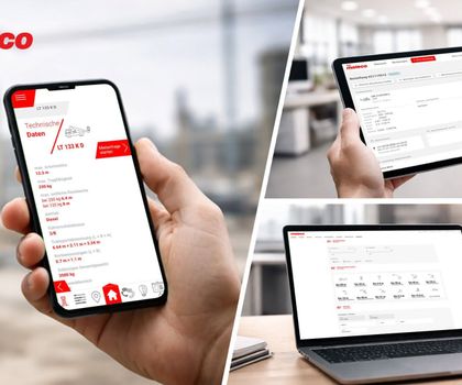 Blick auf Smartphone, PC und Tablet mit der Mateco-App