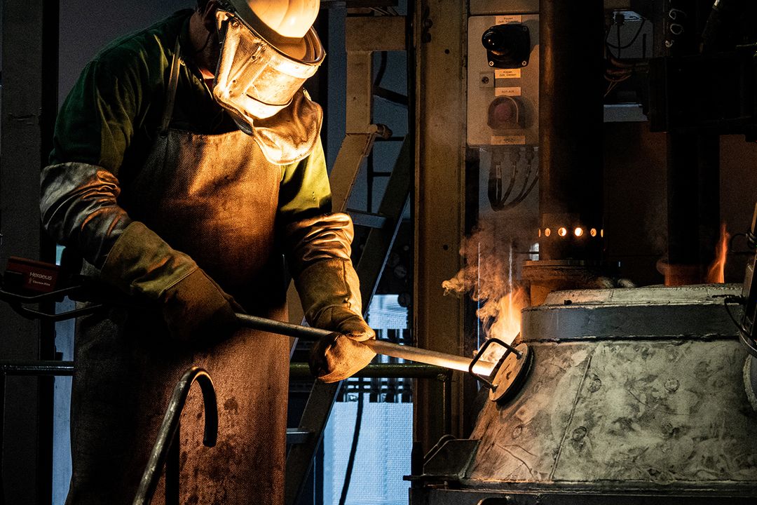 Arbeiter in der Stahlindustrie