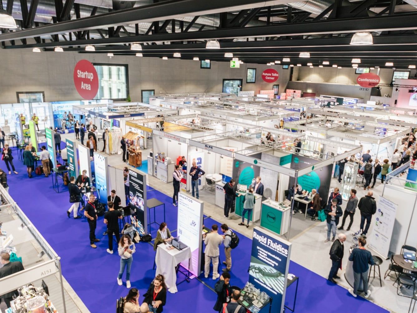Ilmac-Impressionen Aussteller und Besucher der Messe Ilmac Lausanne (Impressionen 2024). Blick in eine Messehalle