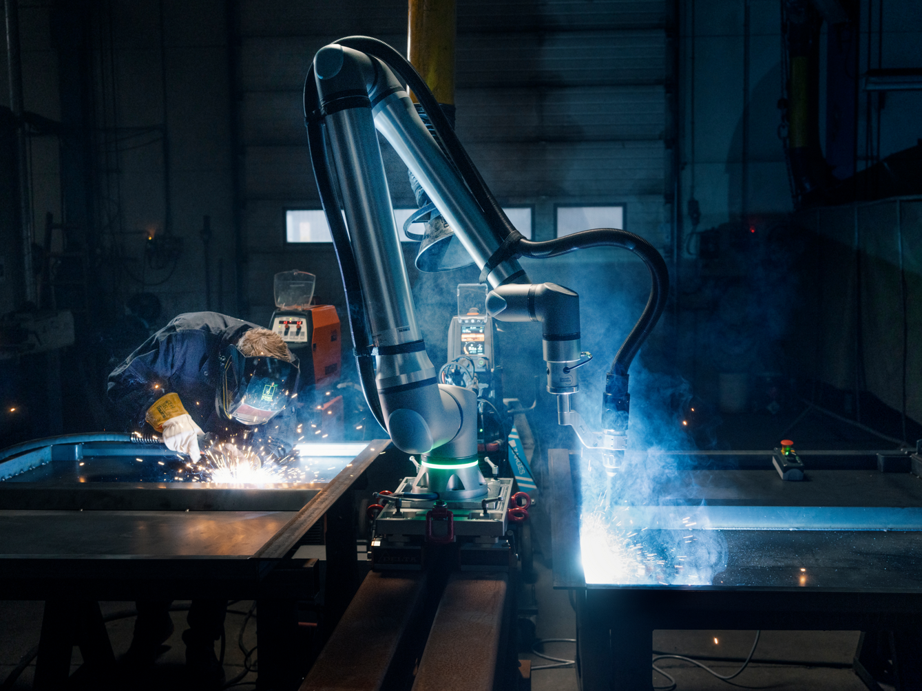 Image of a collaborative robot used for welding.
