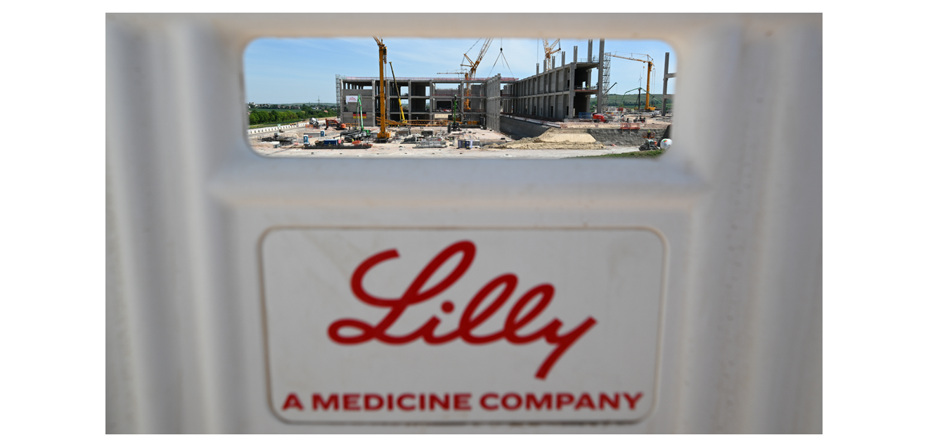 Das BIld zeigt die Bauarbeiten am künftigen Pharmastandort Alzey für Eli Lilly
