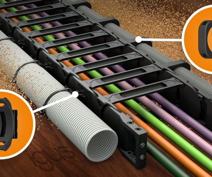 Erweiterung der E-Ketten-Serie E4Q mit neuem Zubehör für Schläuche: Schlauchhalter und besondere Seitenteile Erweiterung der E-Ketten-Serie E4Q mit neuem Zubehör für Schläuche: Schlauchhalter und besondere Seitenteile