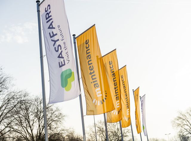 Messe-Flaggen Flaggen der maintenance und von Easyfairs