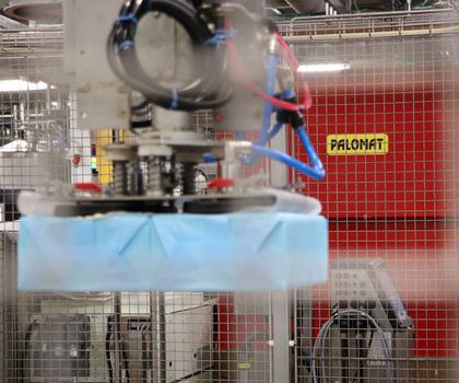 Automatisierte Palettenlogistik: Dragsbæk halbiert Palettenfläche