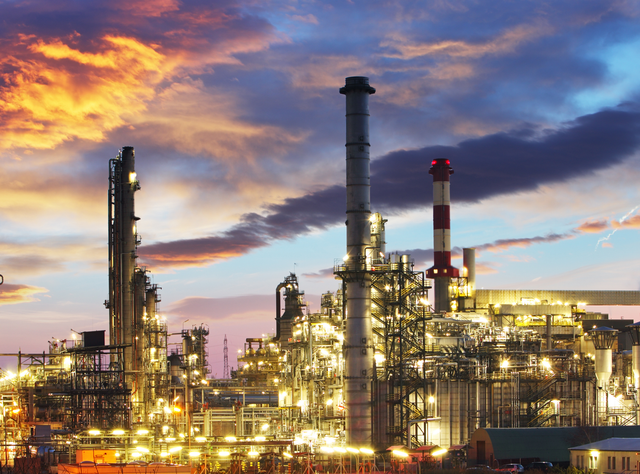 Industry loses more than 120,000 jobs in total Industrial landscape with thunderstorms in the sky
