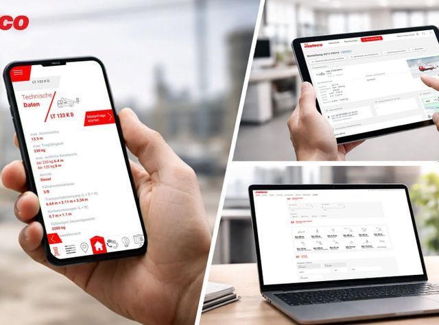 Blick auf Smartphone, PC und Tablet mit der Mateco-App