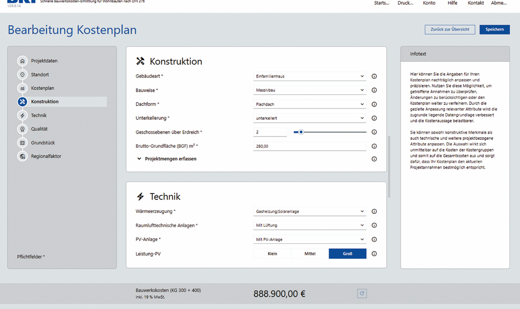 Neue BKI Web-Anwendung beschleunigt die Bauwerkskosten-Ermittlung