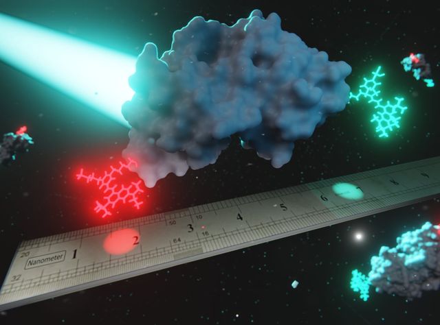 Studie zur FRET-Methode: Nanometermaß für Biomoleküle Kunstbild zum Verfahren