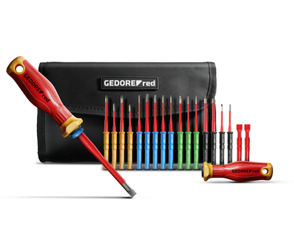 VDE-Wechselklingen-Set von Gedore red – 20-teiliges Schraubendreher-System für Elektroarbeiten VDE-Wechselklingen-Set von Gedore red – 20-teiliges Schraubendreher-System für Elektroarbeiten