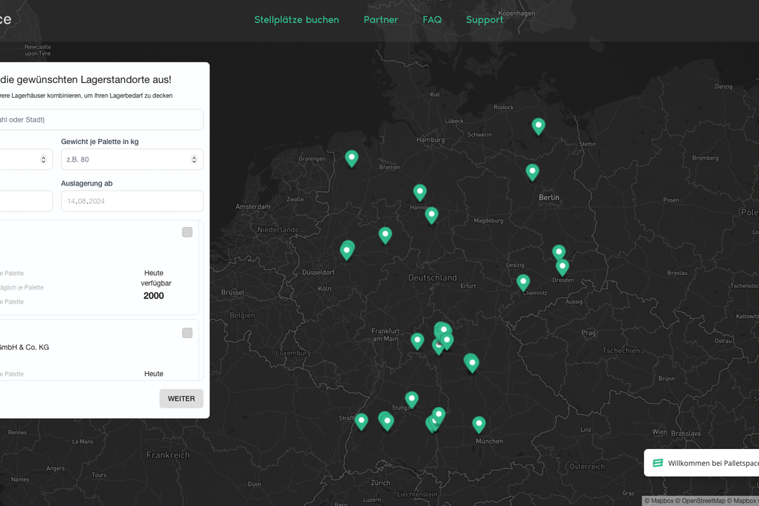 Palletspace website launched: Storage spaces for pallet goods with just a few mouse clicks