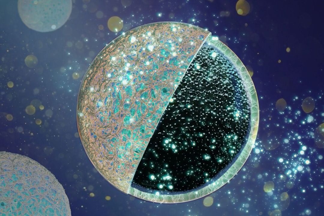 Natrium-Ionen-Batterien: Neues Kern-Schale-Design für Anoden Grafik: Eine äußere Schutzschicht um den porösen Kern einer Kohlenstoffanode