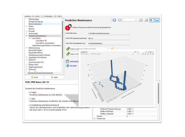 The drive controller software, including a 3D load matrix