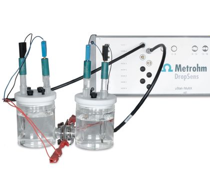 Messkombination aus elektrochemischer Zelle und Potentiostat: Wasserstoff-Permeation gemäß ASTM G148 untersuchen Devanathan-Stachurski-Zelle und Mehrkanalpotentiostat von Metrohm