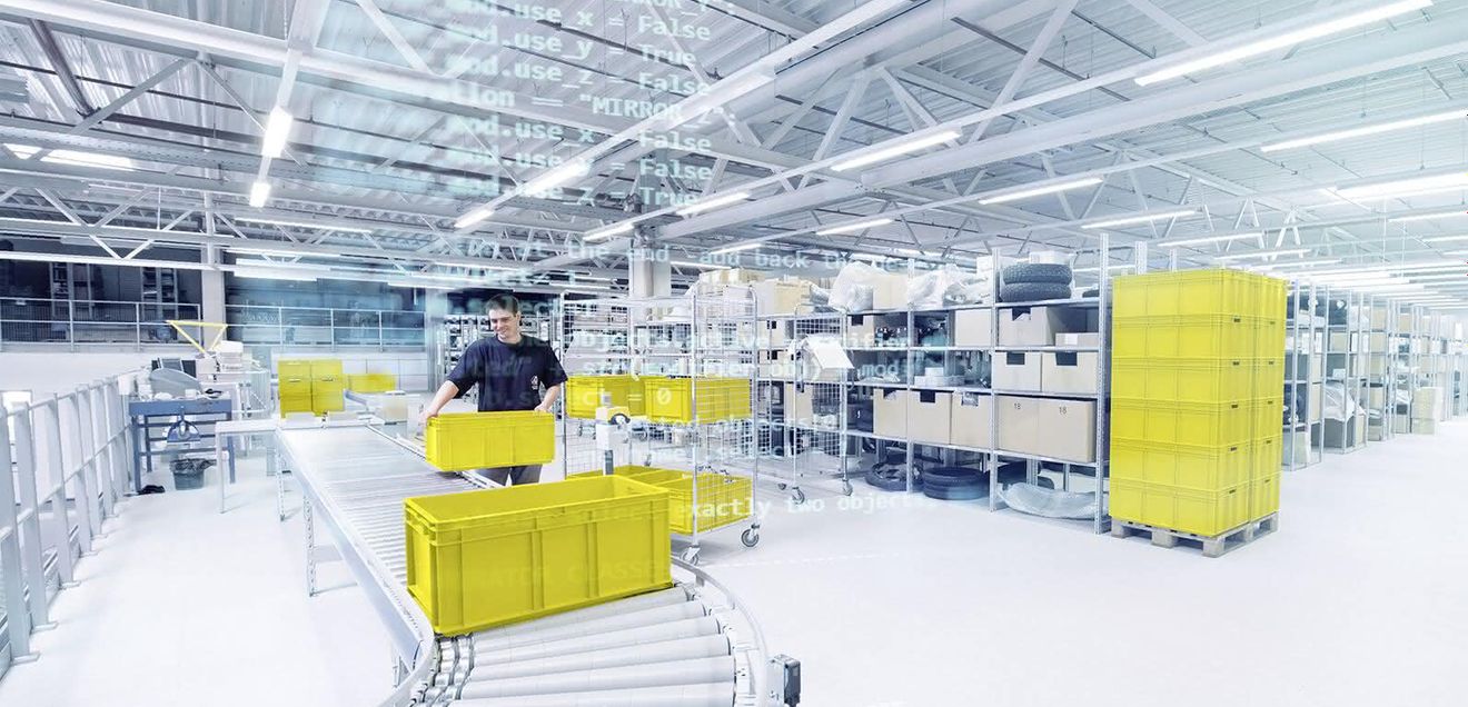 Conveyor system in the warehouse Conveyor system in the warehouse