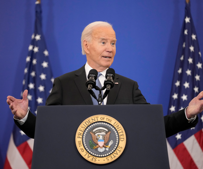 US-Präsident Joe Biden Joe Biden spricht über Außenpolitik während einer Rede im Außenministerium in Washington.