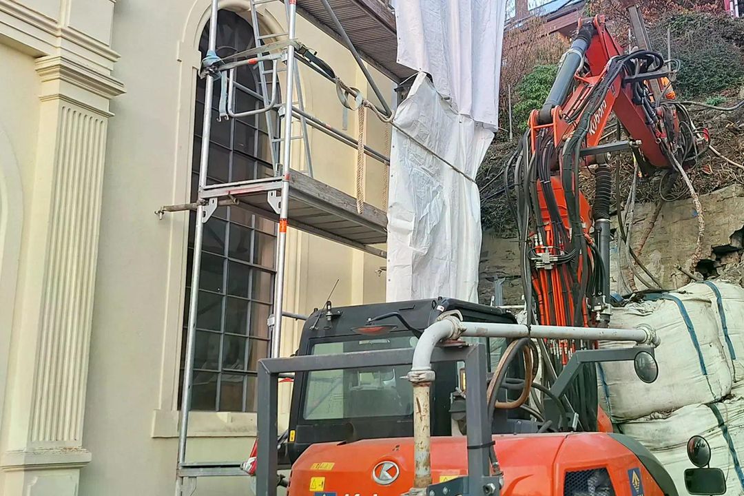 Spesa saniert Stützmauern der Alten Synagoge Hohenlimburg