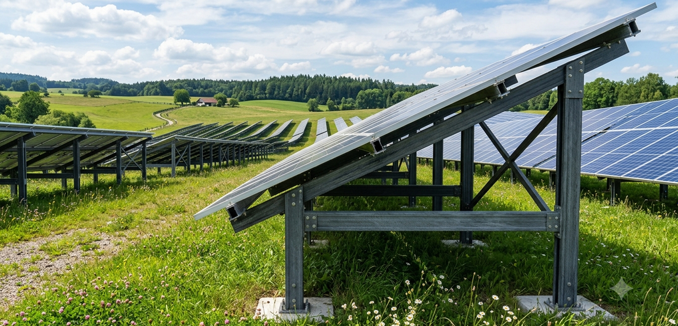 Pultrusion: from niche process to key process for lightweight construction and sustainable fiber composite structures Does not weather, withstands wind loads: substructure of solar systems made of pultruded profiles.