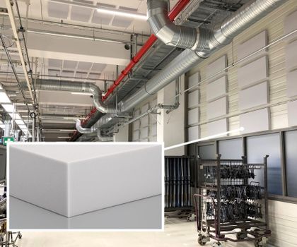 Bessere Akustik mit Basotect G+ von BASF: Akustische Dämpfung in Produktionsstätten und Fabrikhallen