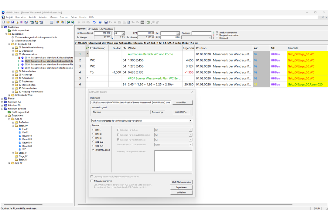 Neue Funktionalität in der Bausoftware MWM-Libero