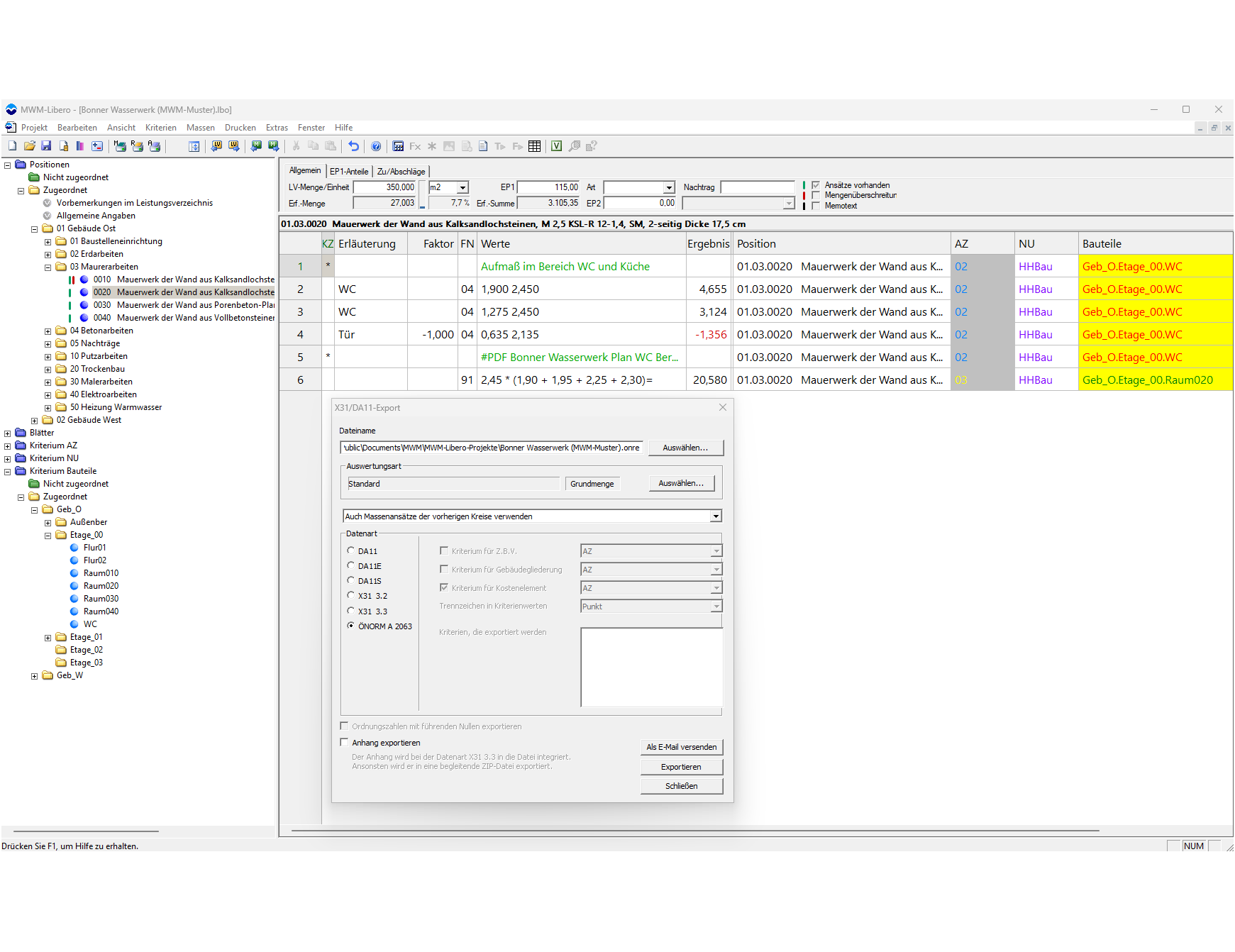 Neue Funktionalität in der Bausoftware MWM-Libero