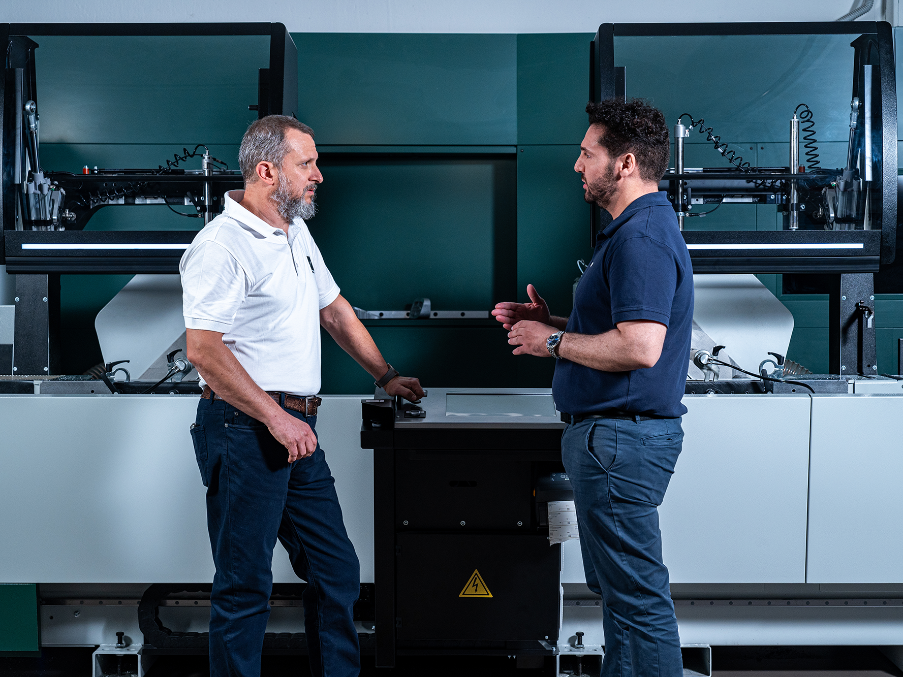 From left: Marco Fabbri, CTO of FOM Industrie and Michele Settepani, Lenze Italia From left: Marco Fabbri, CTO of FOM Industrie and Michele Settepani, Lenze Italia.