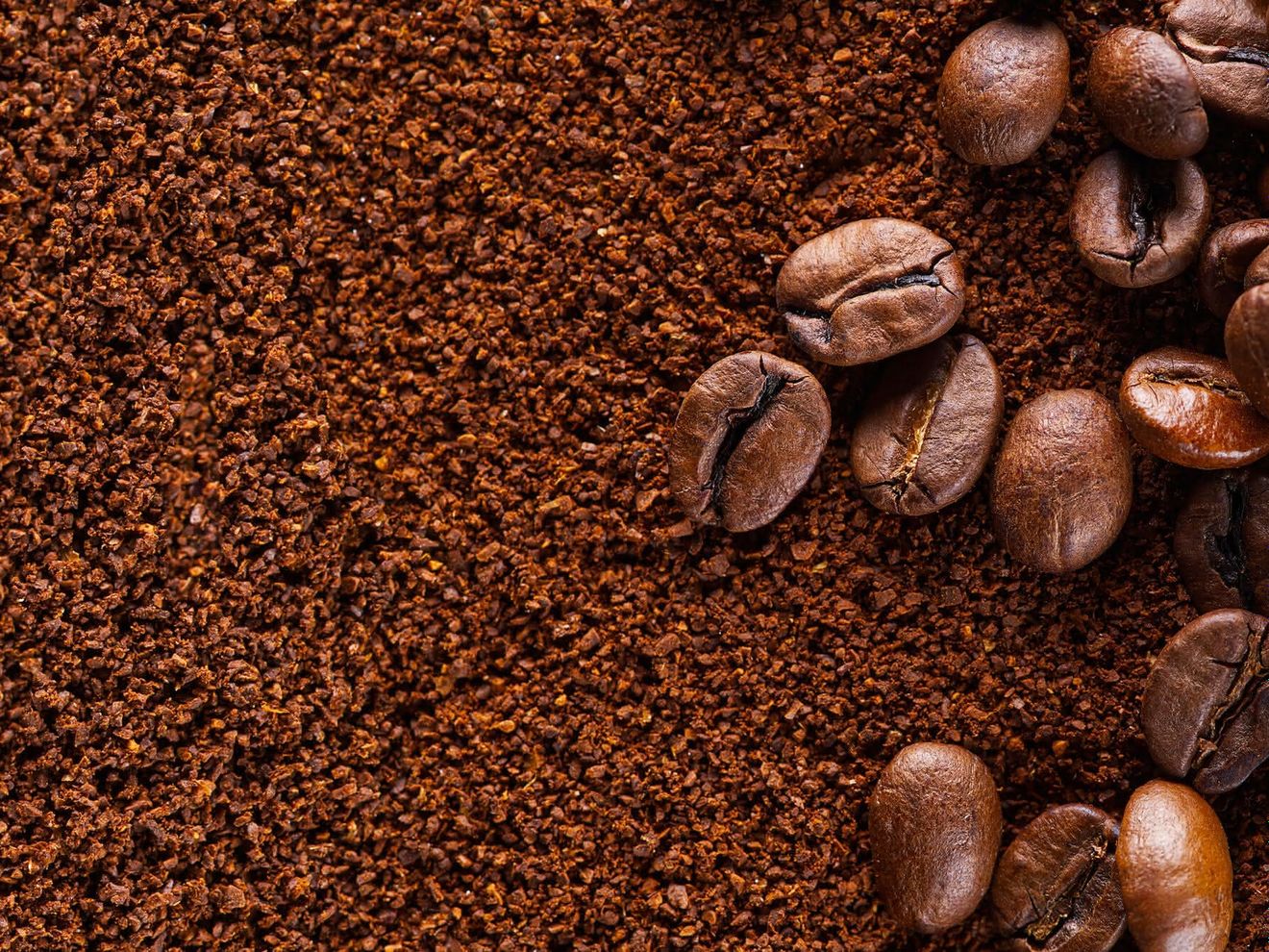 Kaffeepulver und Kaffeebohnen Kaffeepulver und Kaffeebohnen