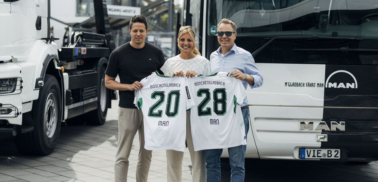 Borussia Mönchengladbach und MAN Truck & Bus verlängern Zusammenarbeit bis 2028 Borussia Mönchengladbach und MAN Truck & Bus verlängern Zusammenarbeit bis 2028